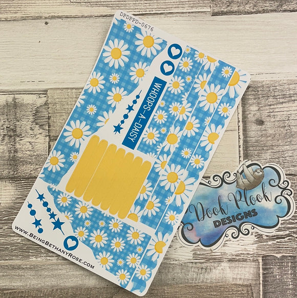 (0676) Passion Planner Daily Wave stickers - Daisy Check