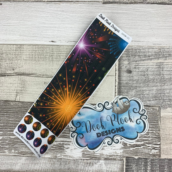 Passion Planner Hour Cover up / Washi strip stickers Fireworks (DPDW-21)