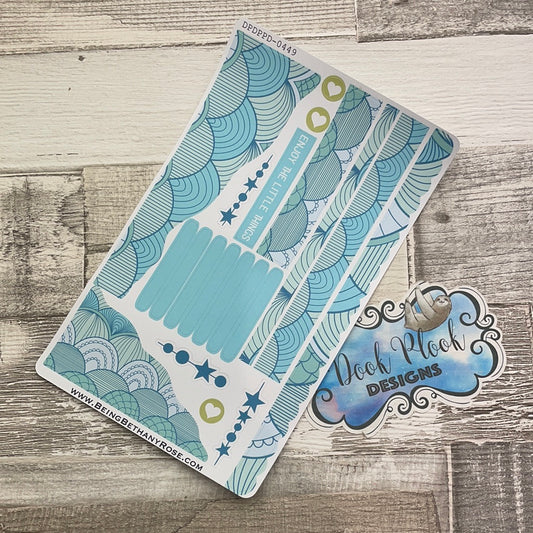 (449) Passion Planner Daily Wave stickers - Blue Hills