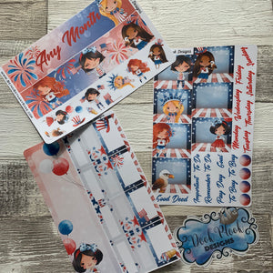 America / July 4th / Independence Day (can change month) Monthly View Kit for the Erin Condren Planners