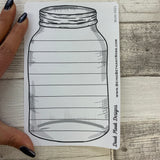 Mason jar sticker (straight lines) for bullet journals (BUJO-0021)