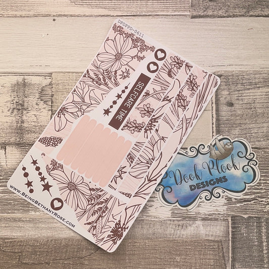 (0611) Passion Planner Daily Wave stickers - Daphne floral