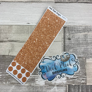 Passion Planner Hour Cover up / Washi strip stickers Rose Gold Glitter (DPDW-4)