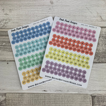 Quarter inch date dot stickers (DPD550)