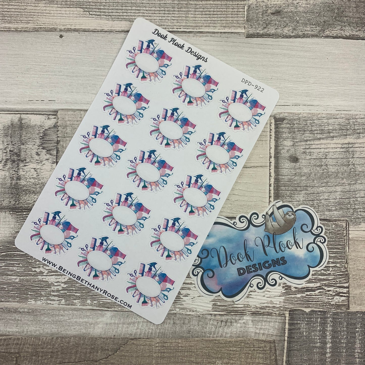 Water colour hairdressers stickers (DPD922)