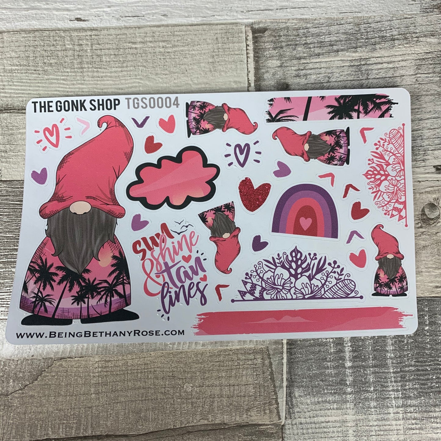 Summer Vibes Gonk (Pink) Stickers (TGS0004)