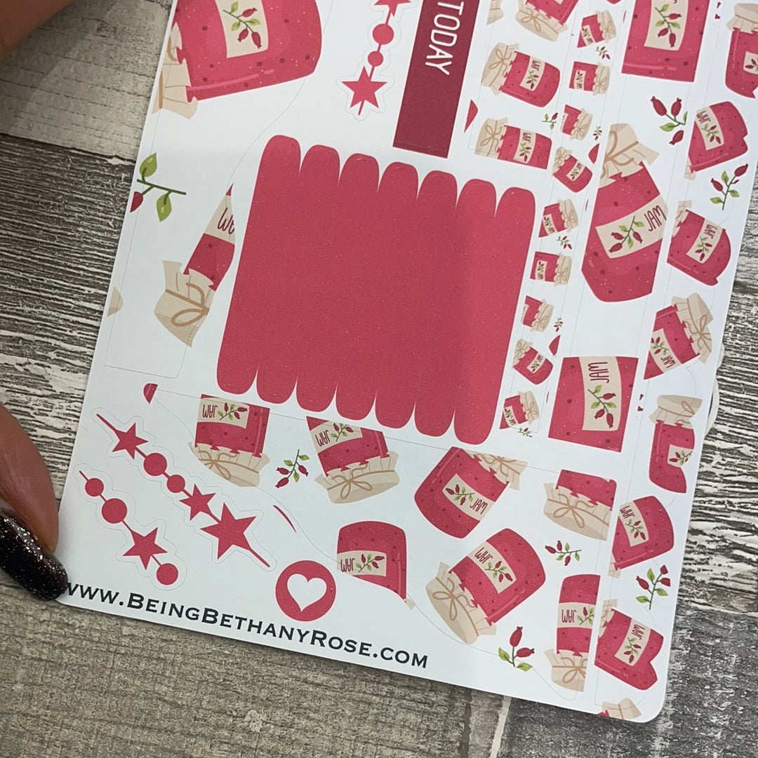 (0691) Passion Planner Daily Wave stickers - Strawberry Jam