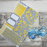(0287) Passion Planner Daily stickers - Yellow and grey Flower