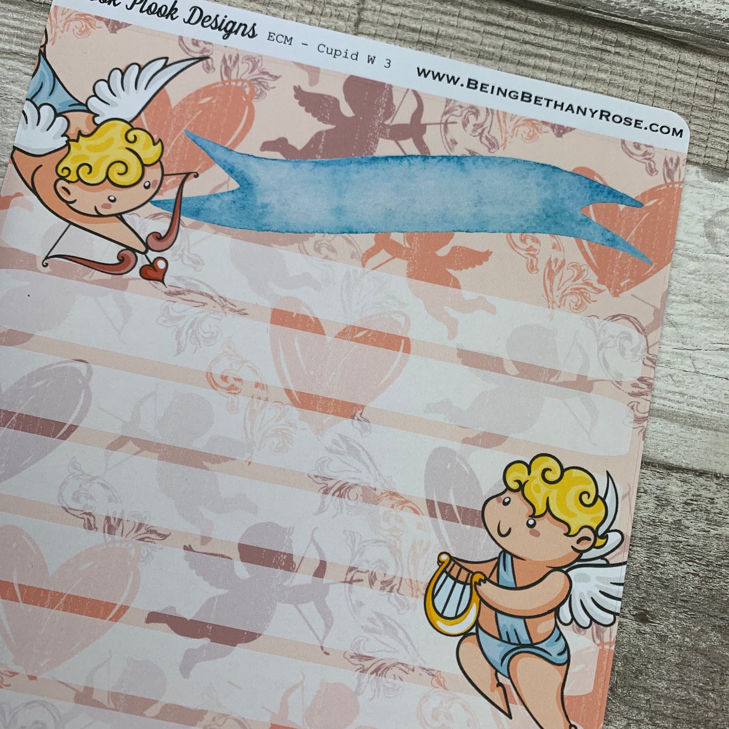 Erin Condren Month Note Pages (Cupid, White Skin)