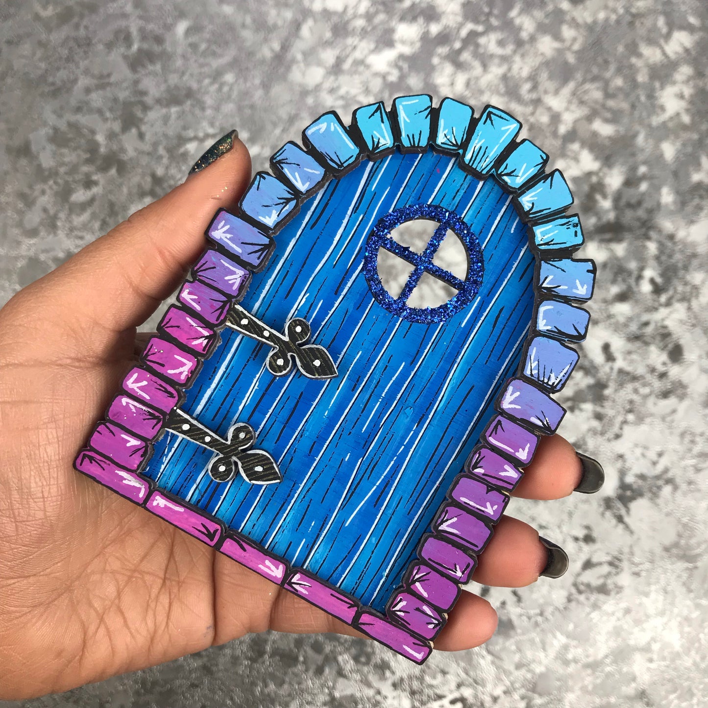 Blue and Purple ombré Fairy Door