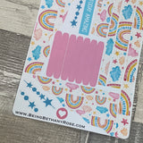 (0542) Passion Planner Daily Wave stickers - Delta's Rainbow and clouds
