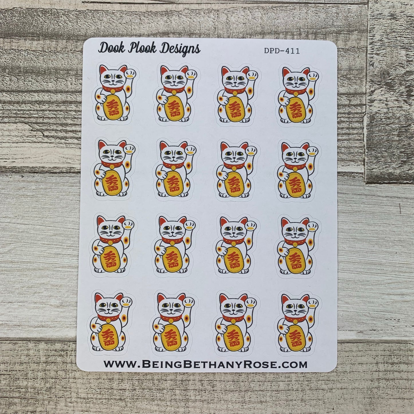 Lucky waving cat stickers (DPD411)