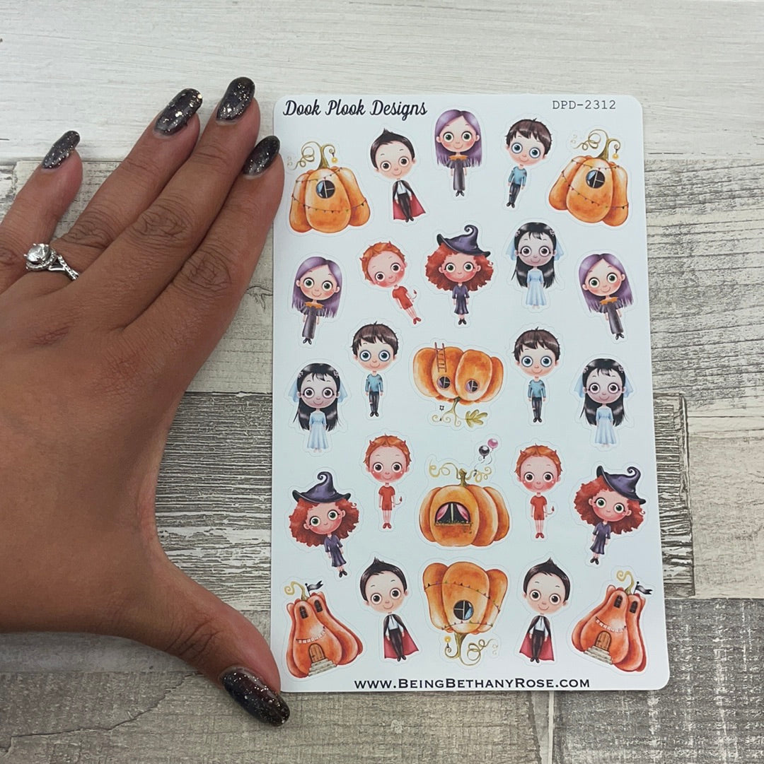 Watercolour Halloween Character stickers (DPD2312)