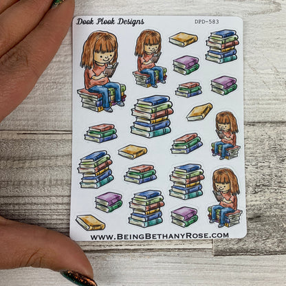 Reading Book (White Woman) stickers  (DPD583)