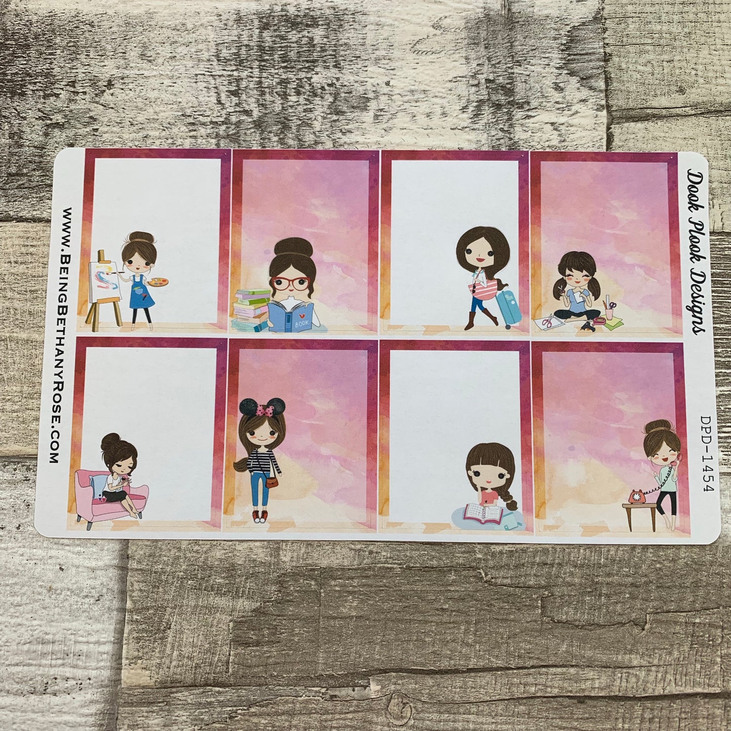 Mixed character White Woman Full Box Stickers (Set 2) (DPD1454)