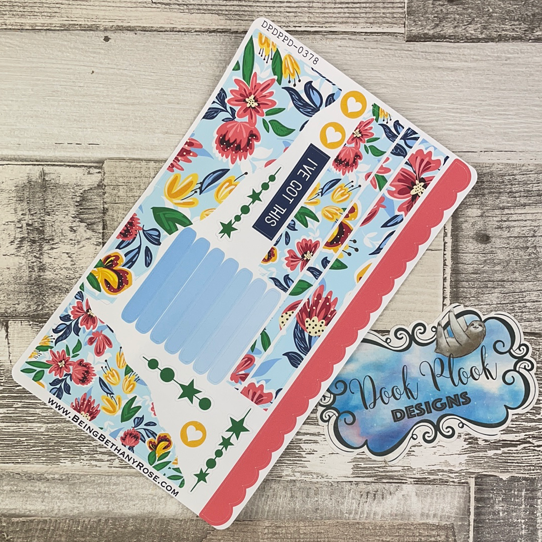 (378) Passion Planner Daily Wave stickers - Tropical Flowers