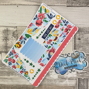 (378) Passion Planner Daily Wave stickers - Tropical Flowers