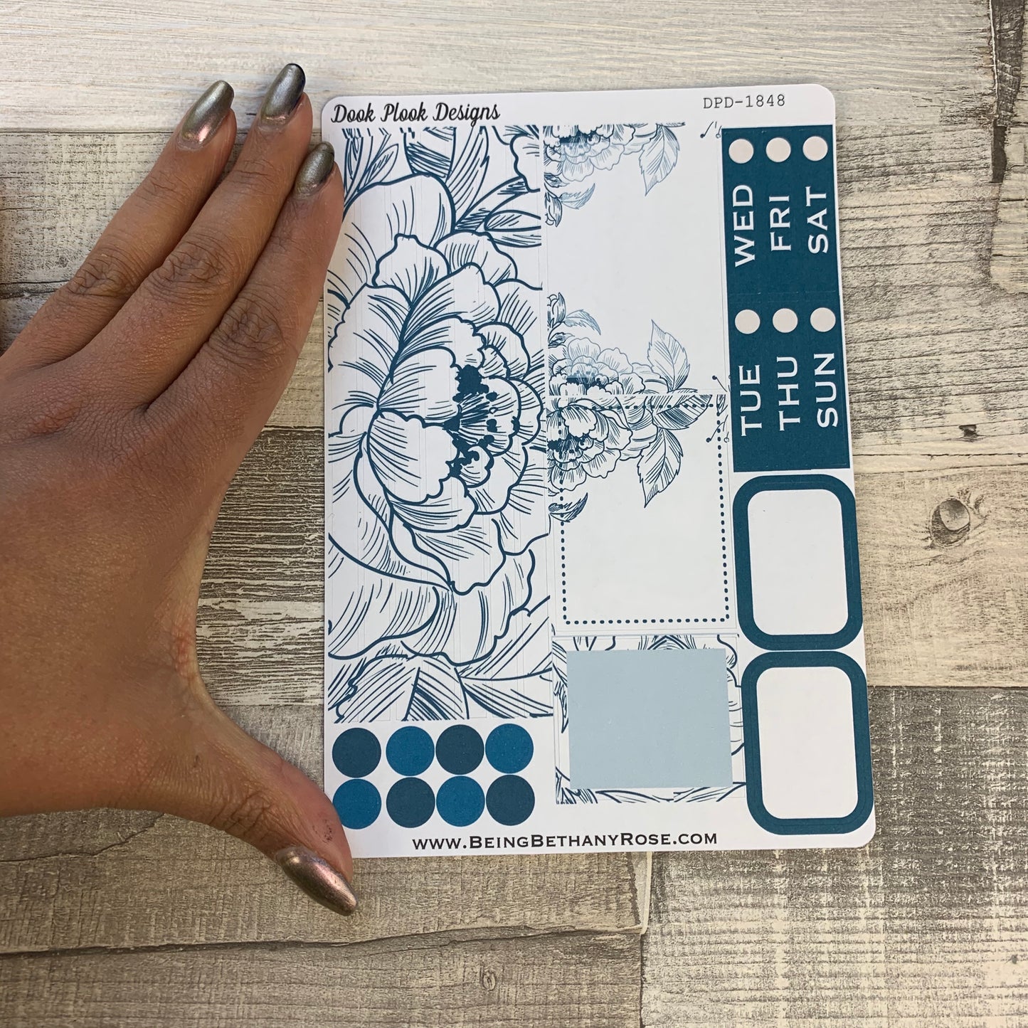 Blue Floral Passion Planner Week Kit (DPD1848)