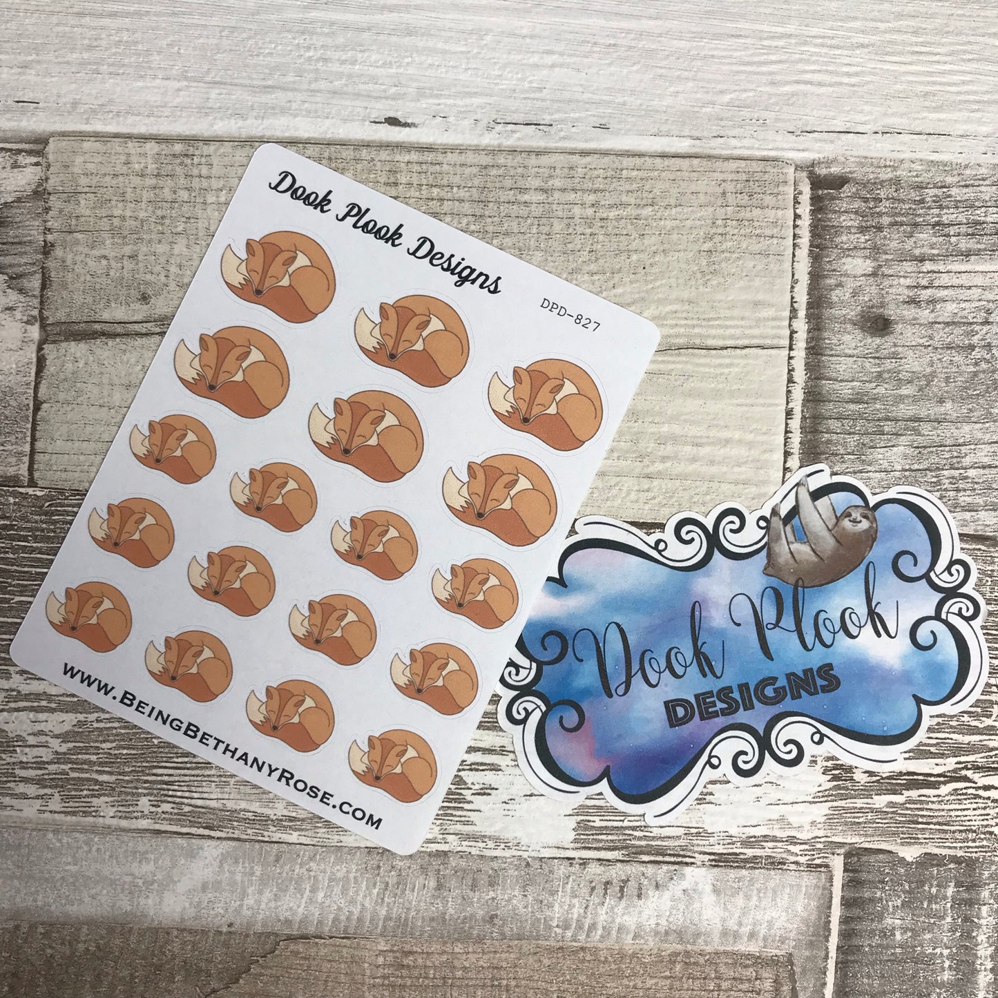 Sleeping Fox stickers (DPD827)