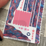 (0455) Passion Planner Daily Wave stickers - Colour hair swirl