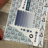 (0419) Passion Planner Daily Wave stickers - Teepee