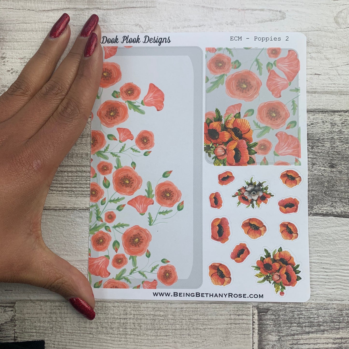 Erin Condren Month Note Pages (Poppies)