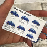 Car MOT / TAX stickers - Blue - Small Sampler Size (A71c)