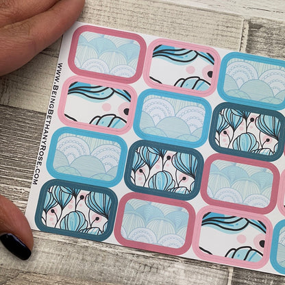 Pink Mint half box stickers (DPD2146)