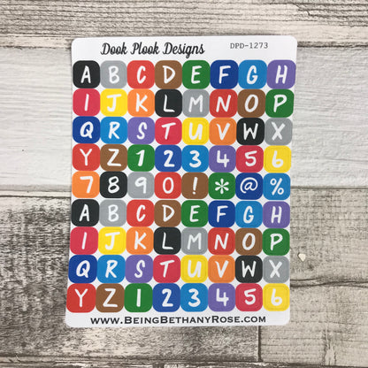 Initial / letter (choose letter and colour)stickers (DPD1273)