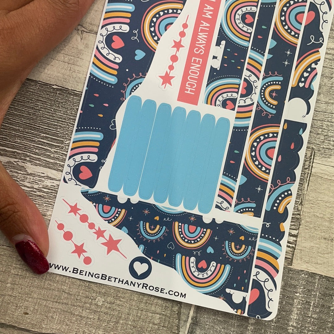 (0545) Passion Planner Daily Wave stickers - Delta's Rainbow Dark