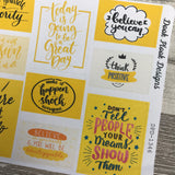 Postives Quotes in Yellow box sticker (DPD1346)
