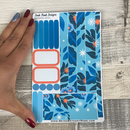 (0251) Passion Planner Daily stickers - Blue Frost