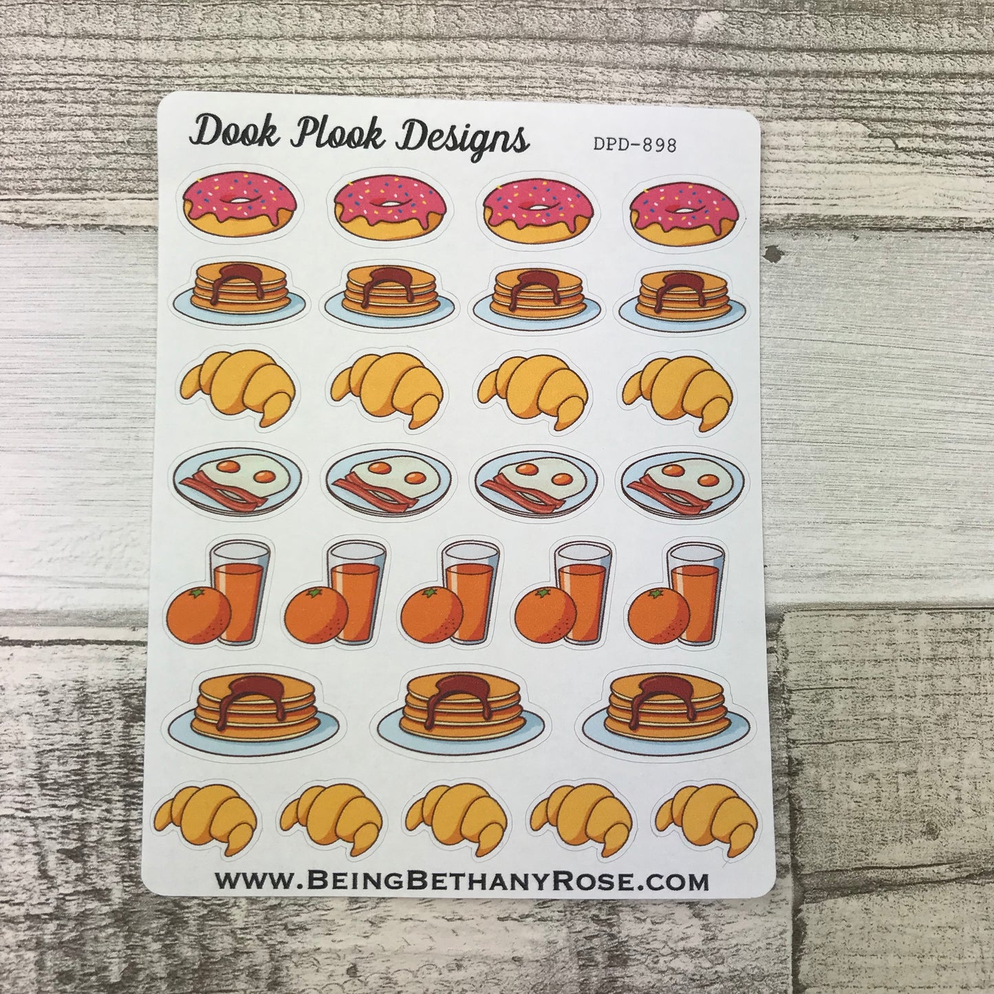 Breakfast items stickers (DPD898)