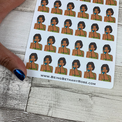 To call / pop art black girl stickers (DPD1081)