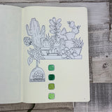 Bullet Journal Style Cactus monthly tracker sticker (Bujo001)