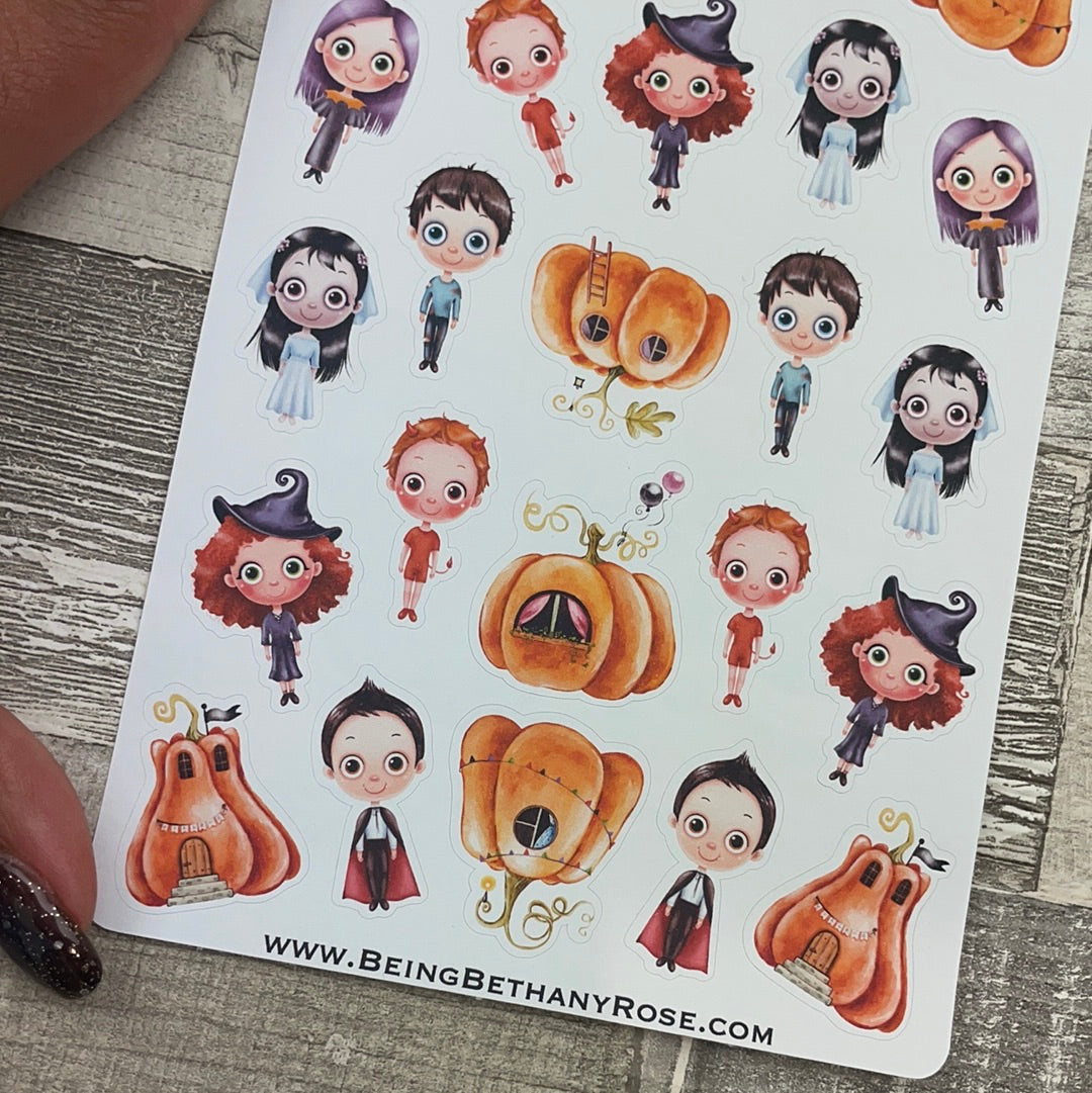 Watercolour Halloween Character stickers (DPD2312)