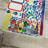 (0022) Passion Planner Daily stickers - Rainbow Gonk