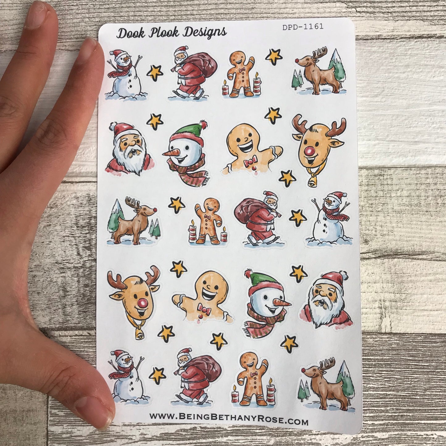 Water colour Christmas stickers  (DPD1161)