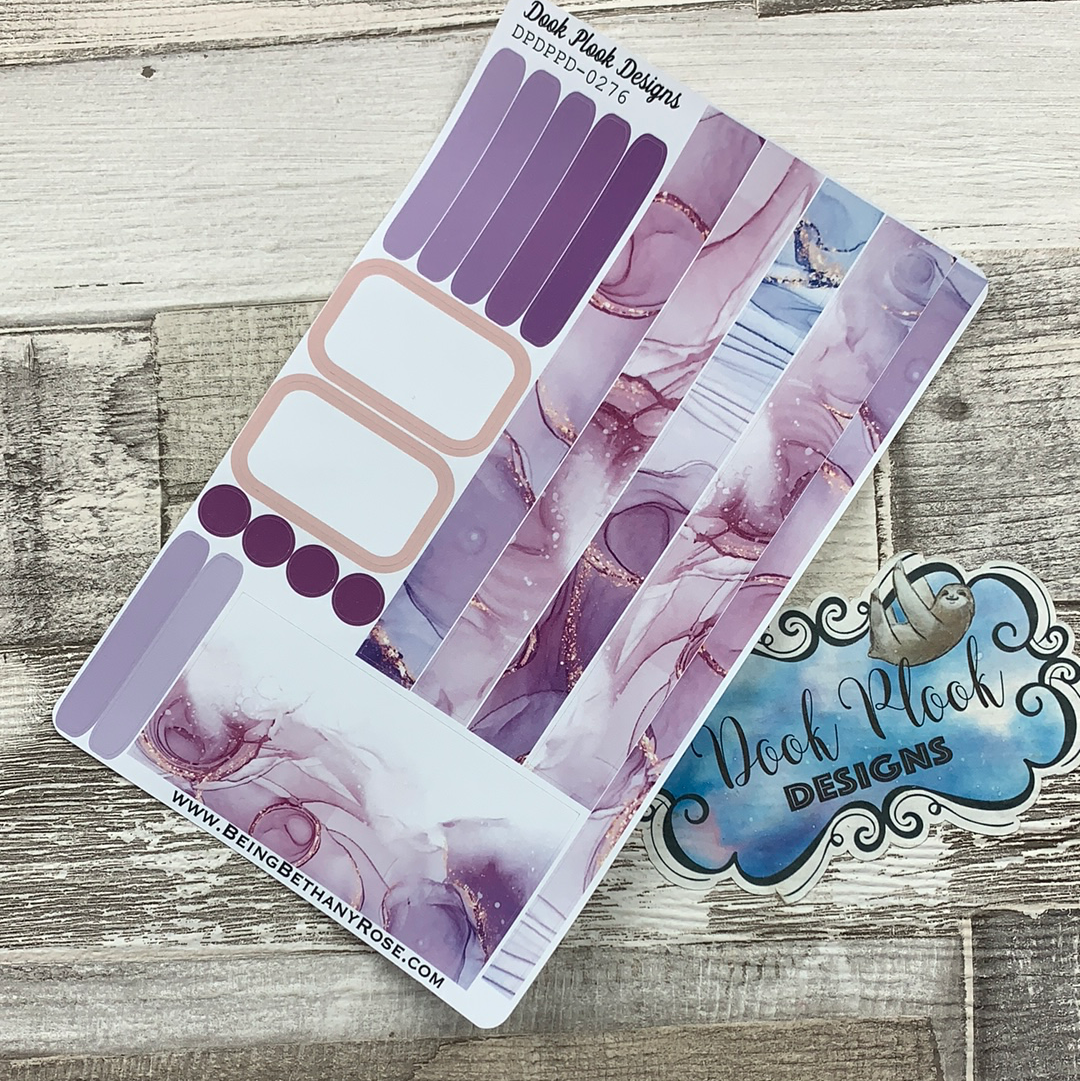 (0276) Passion Planner Daily stickers - Purple Glitter Swirl