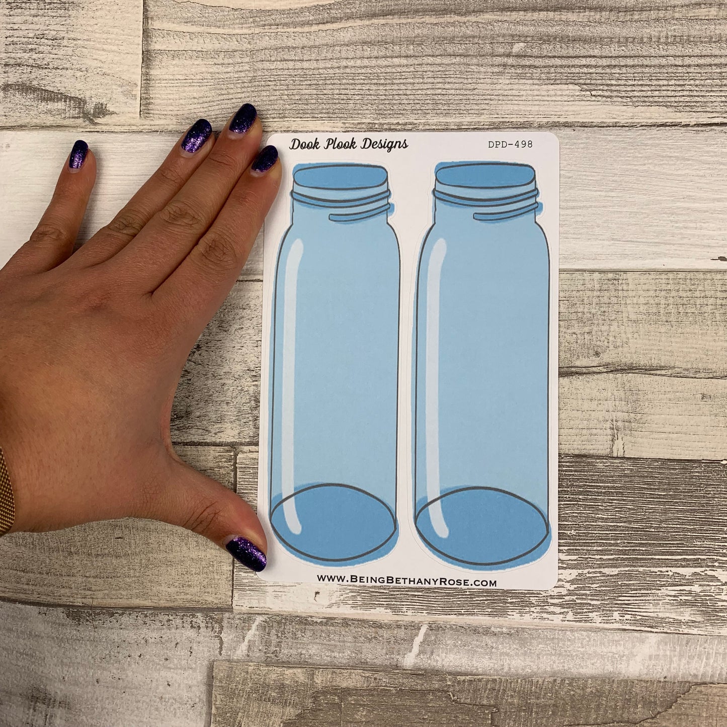 Large mason jar stickers (DPD498)