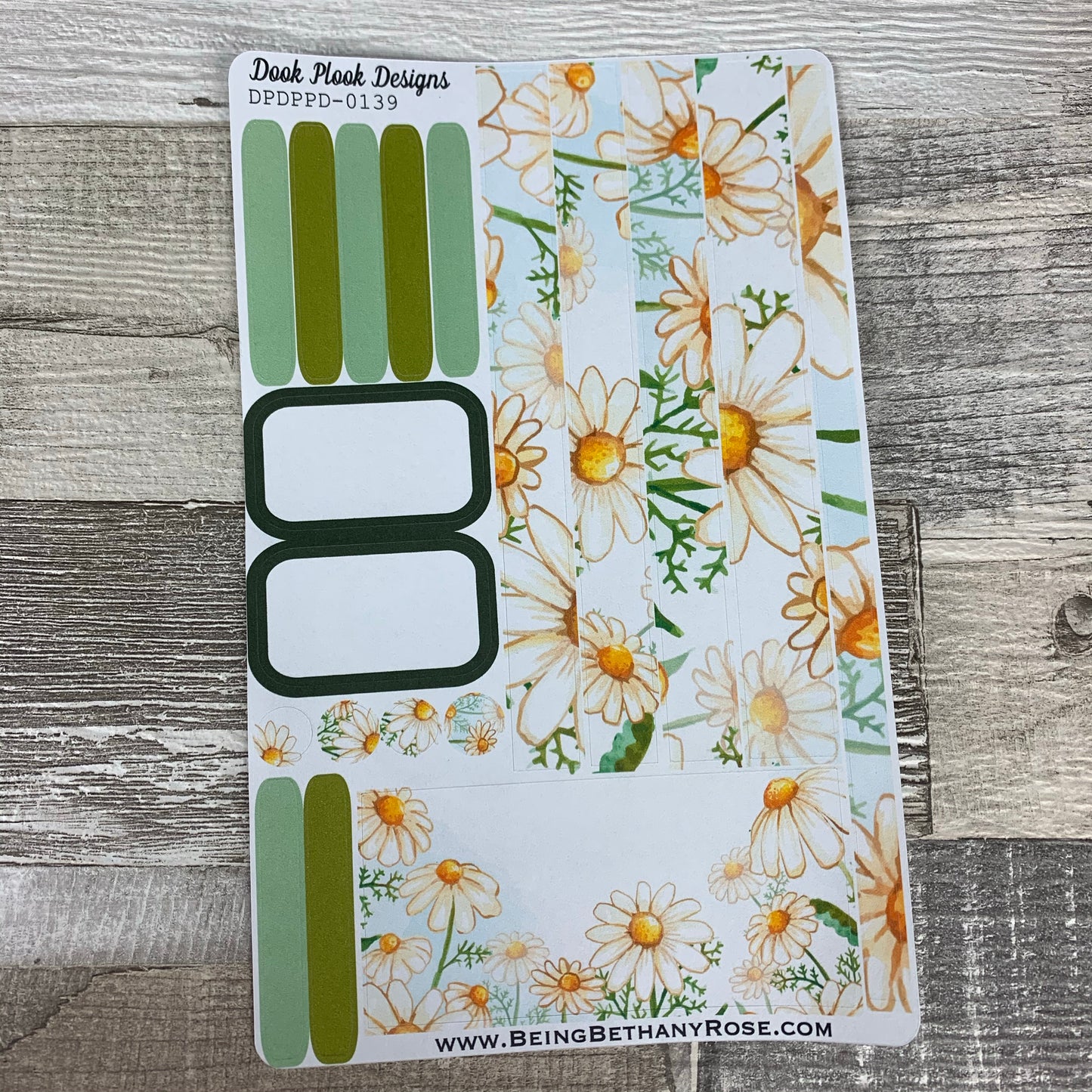 (0139) Passion Planner Daily stickers - Water colour Daisy