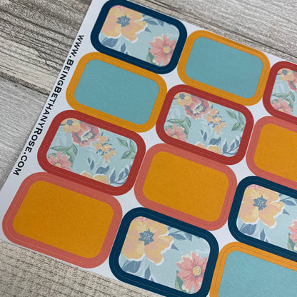 Tropic flower half box stickers (DPD1691)