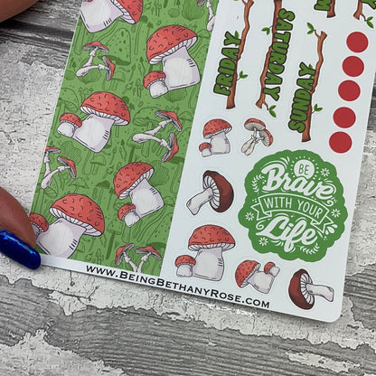 Michone Mushroom Strips and Days Journal planner stickers (DPD2882)