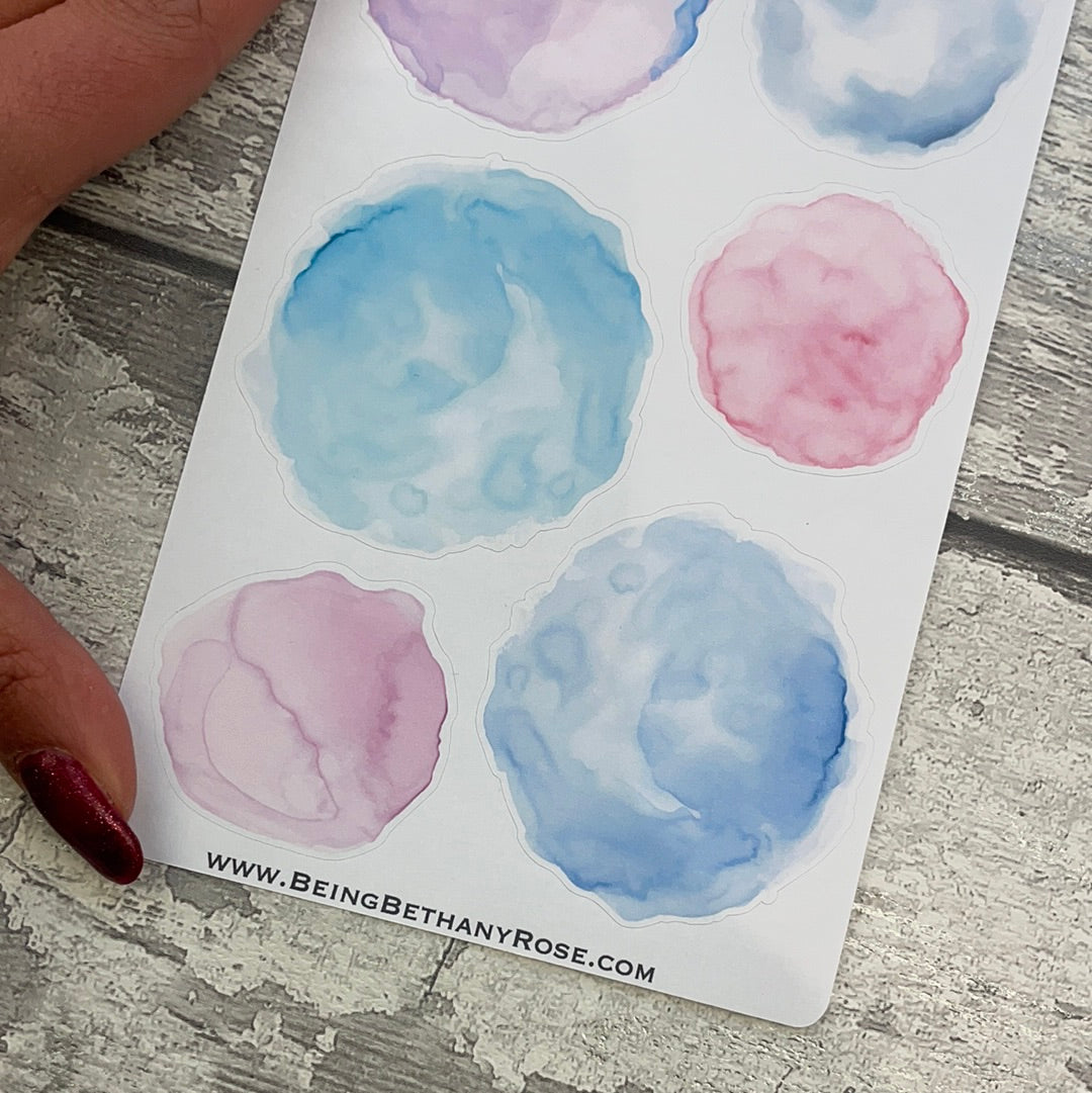 Watercolour Ink Blotches Journal planner stickers (DPD2854)