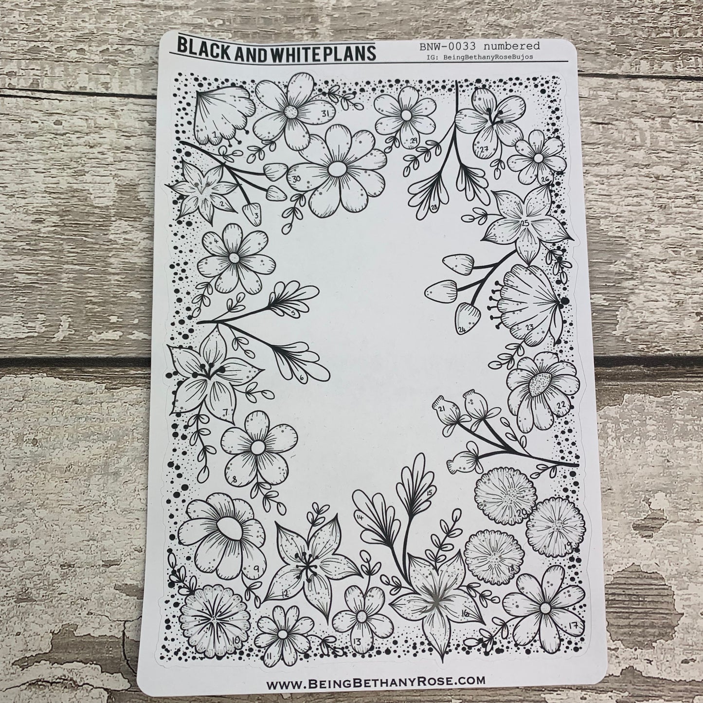 Bullet Journal Style Floral monthly tracker sticker (BNWP0033)