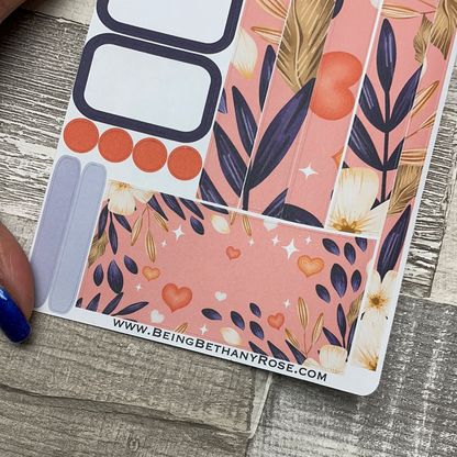 (0286) Passion Planner Daily stickers - Hearts and flowers