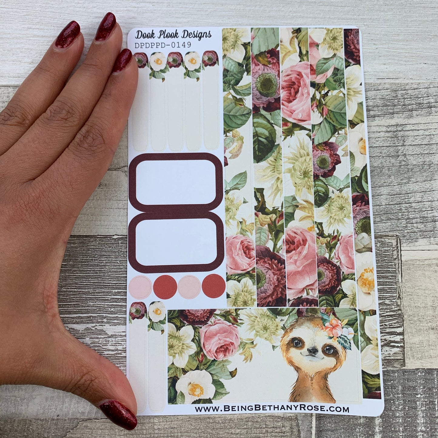 (0149) Passion Planner Daily stickers - Sloth Watercolour