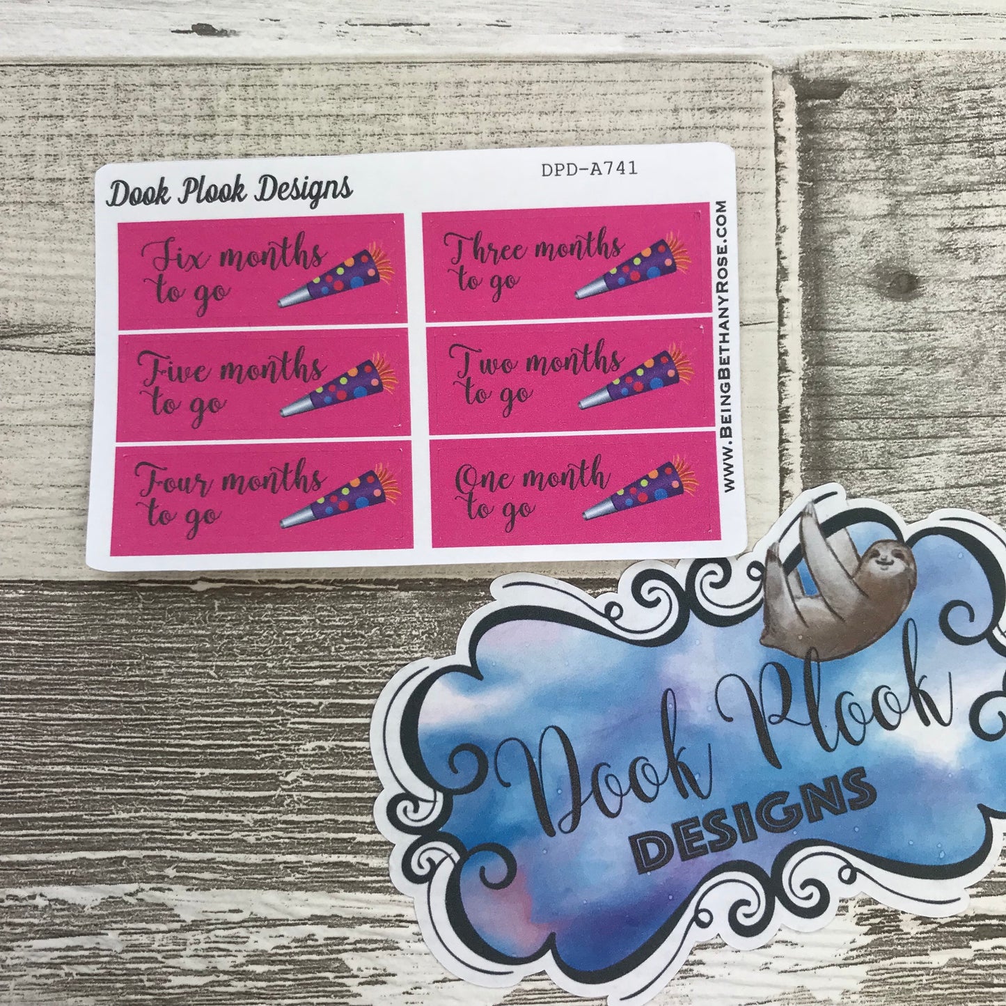 6 Month Countdown stickers - Small Sampler Size (A741)