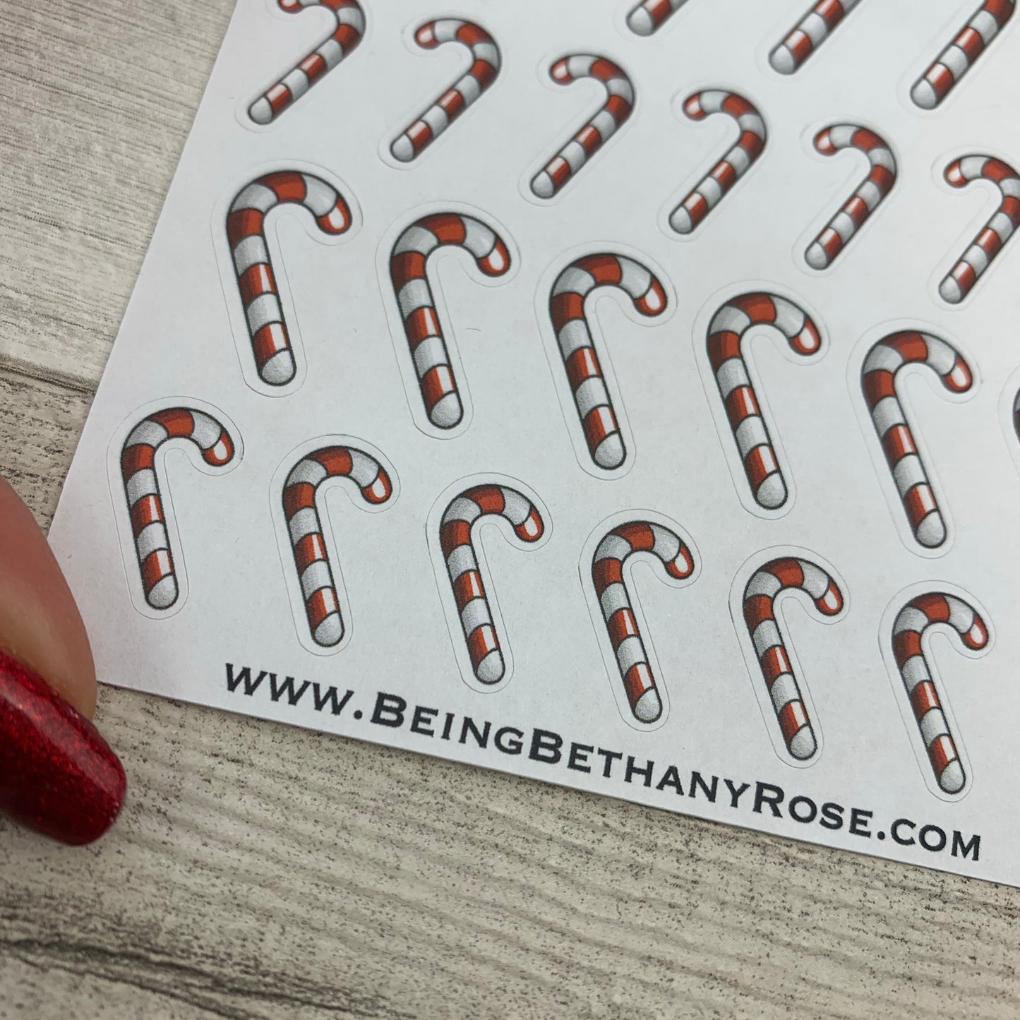 Candy cane christmas stickers (DPD1166)