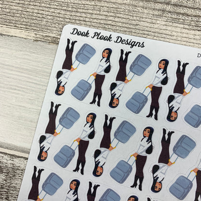 Female traveller stickers (DPD870)